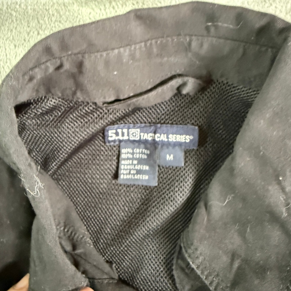 5.11 Tactical Series Mens Black Cotton Long Sleeve Button Down Shirt 72161 M - Picture 4 of 10